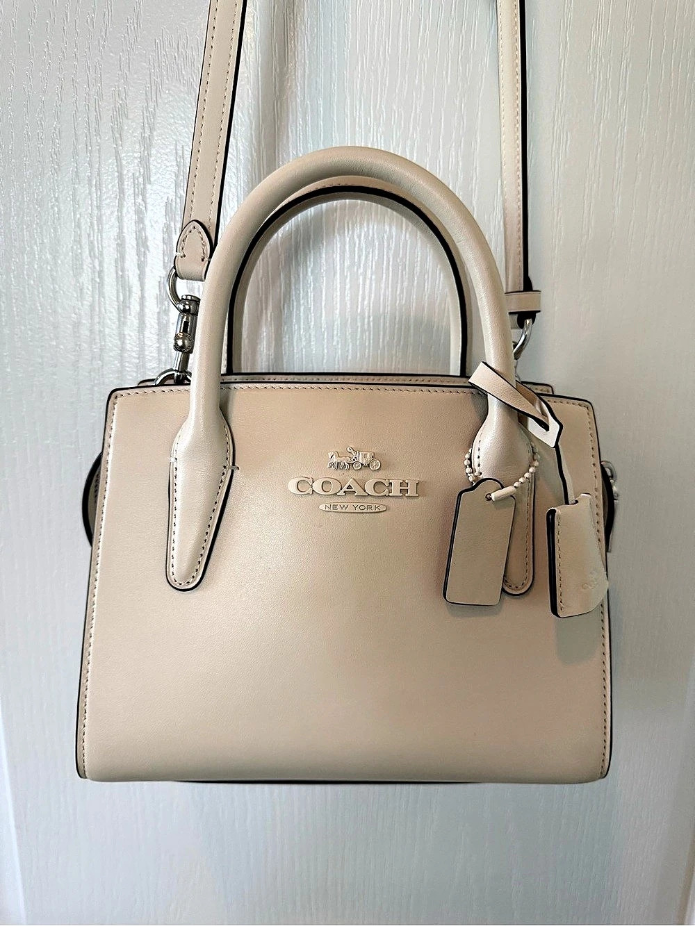Coach Mini Rowan Satchel in Chalk Beige